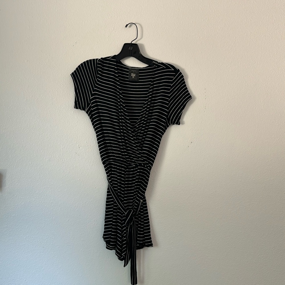 Striped wrap romper